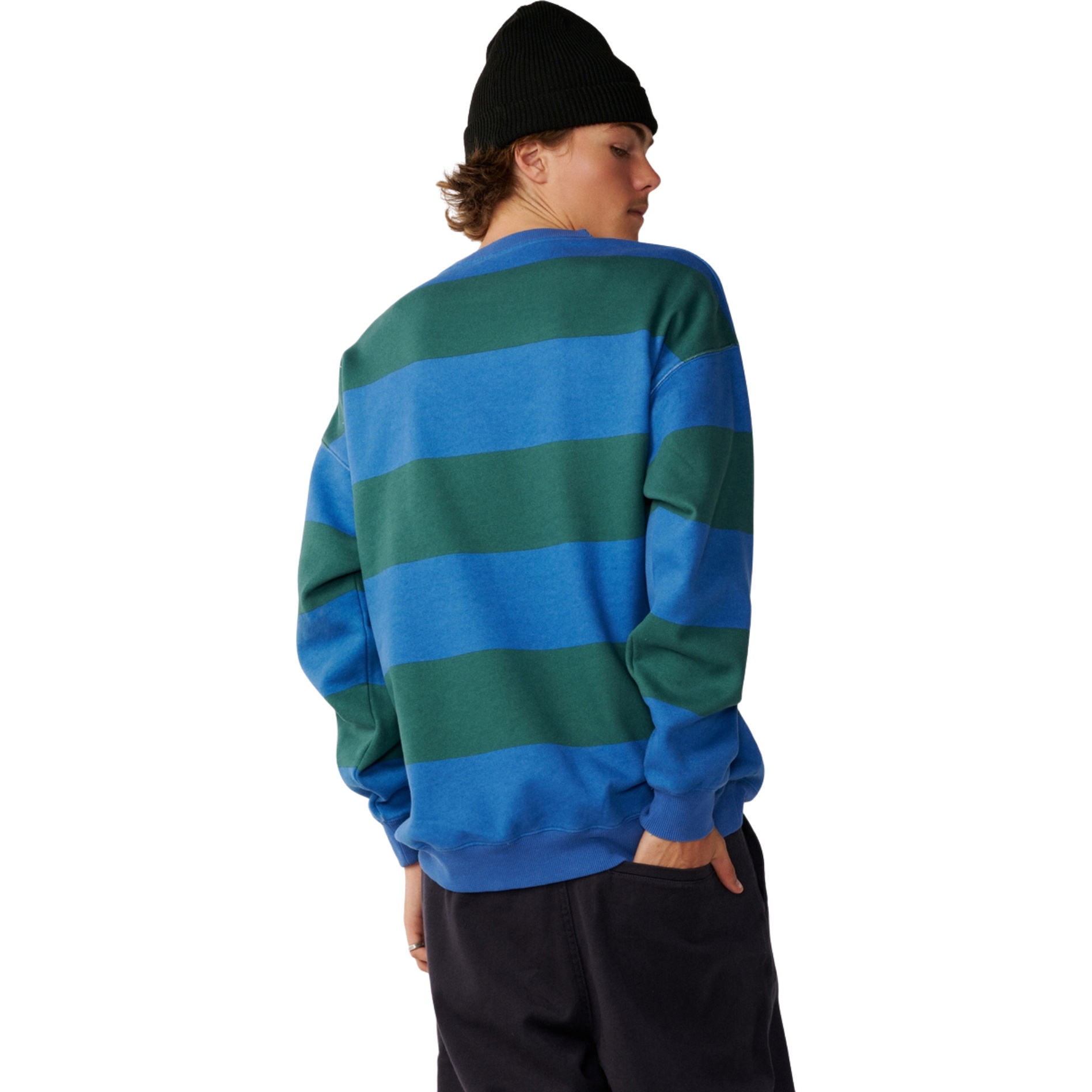 2026 Rip Curl Mens Disorder Stripe Crew Sweatshirt 0CFMFL - Riverside